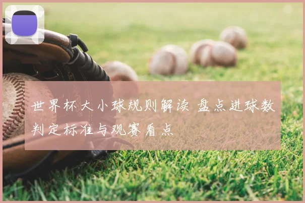 世界杯大小球规则解读 盘点进球数判定标准与观赛看点